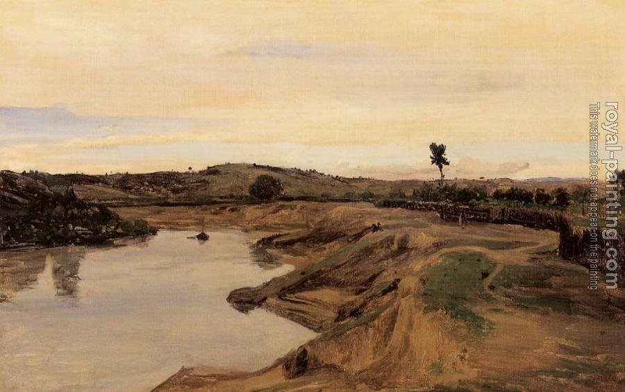 Jean-Baptiste-Camille Corot : The Poussin Promenade (Roman Campagna)
